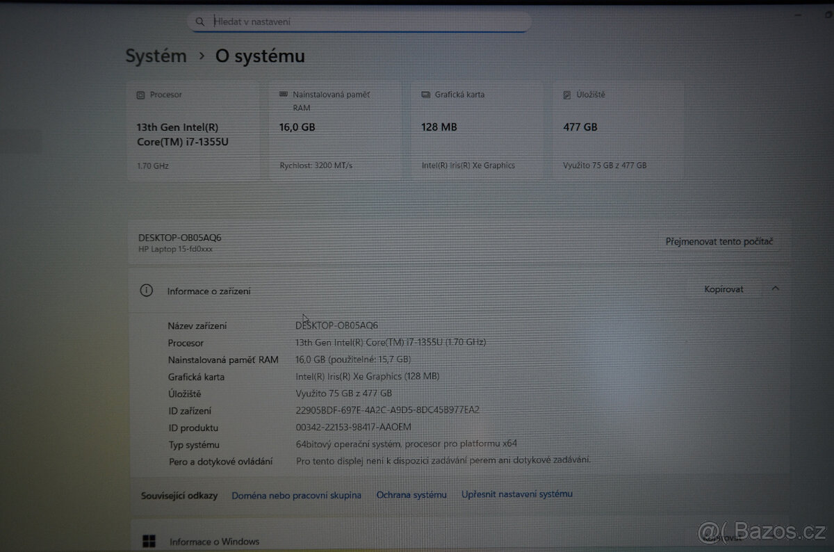HP Laptop 15 i7/16GB/SSD 512GB M.2/záruka - 6