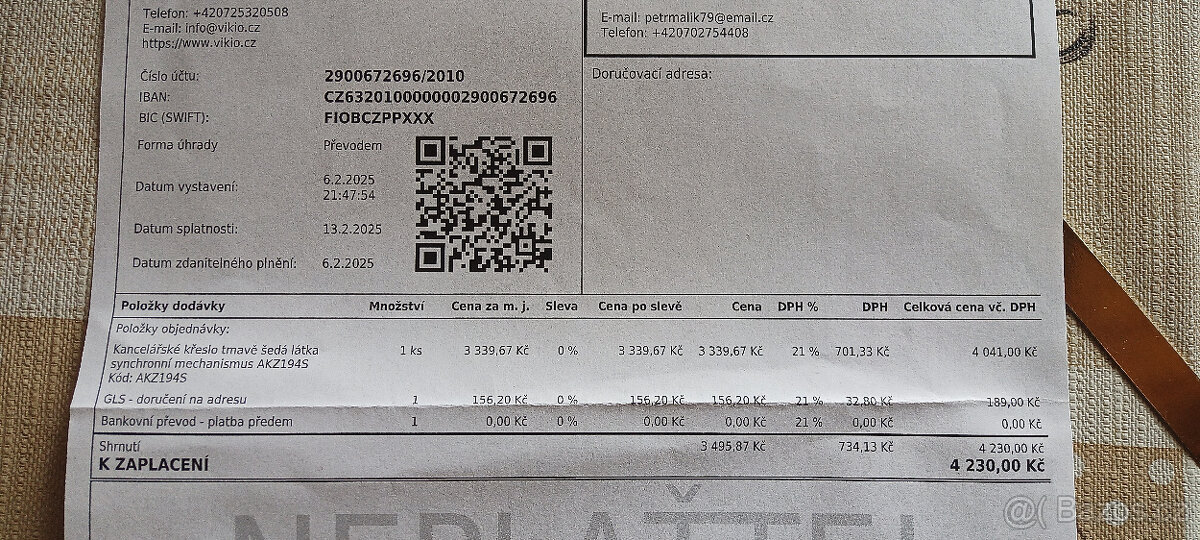 Prodám kancelářskou židli/křeslo AKZ194S (záruka) - 6