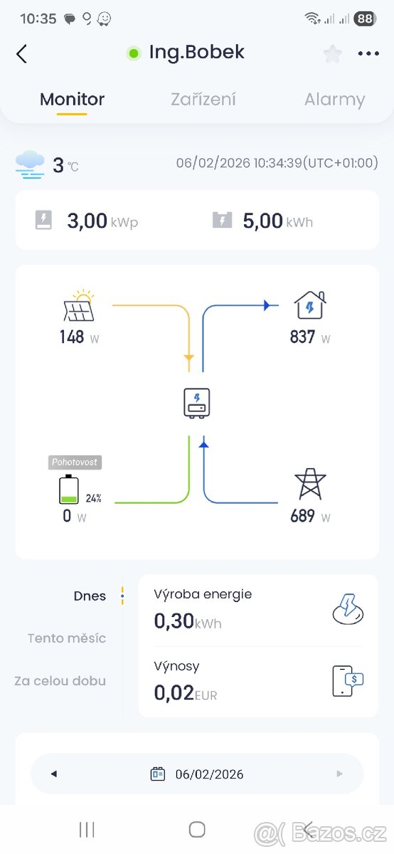 Solární set: Hybridní měnič GoodWe + baterie Pylontech - 6