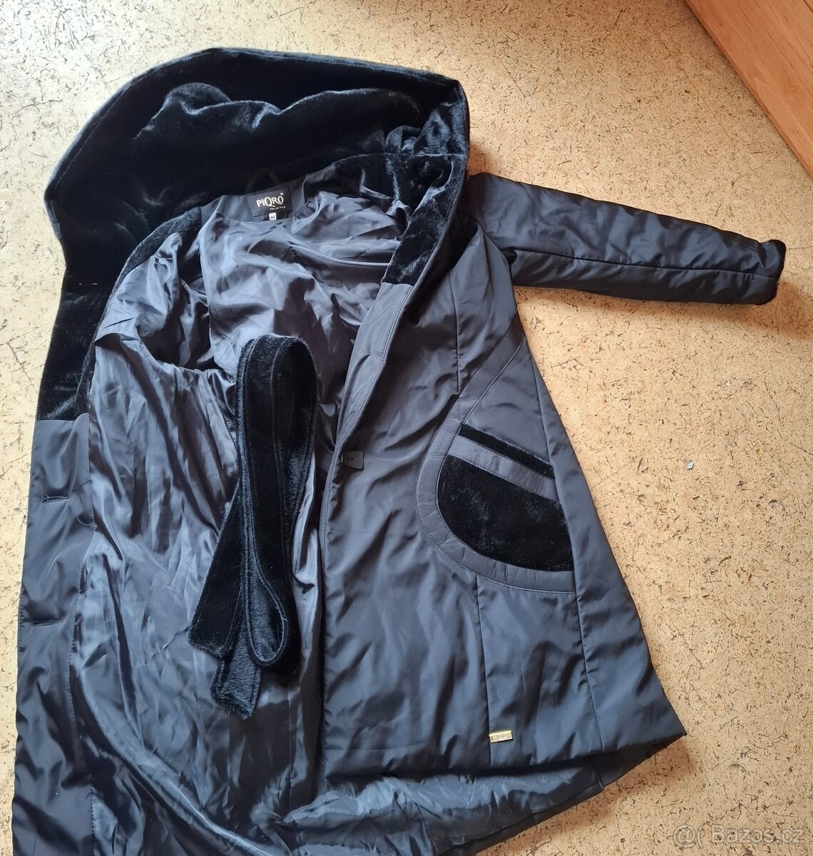 Černý dámský kabát 44 - 6