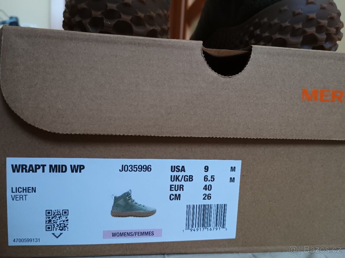 NOVÉ dámské Barefoot boty Merrell Wrapt Mid 40 EU / 6,5 UK - 6