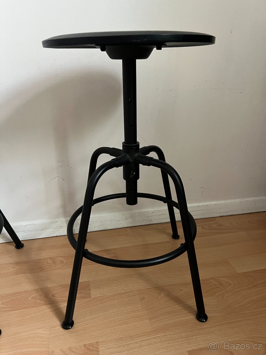 IKEA KULLABERG – 2× barová židle/stolička, černá - 6