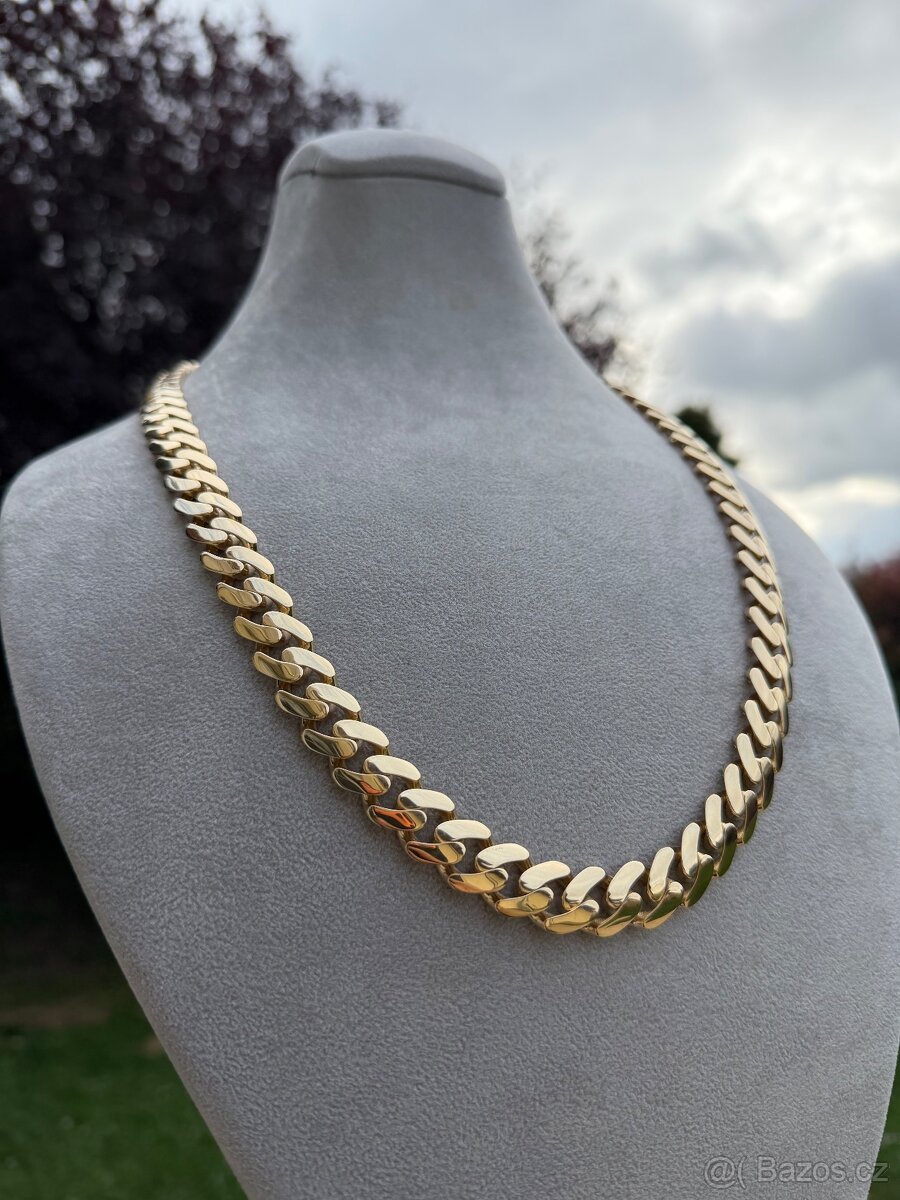 Zlatý řetěz CUBAN CHAIN - 59.97g 65cm - 14mm - NOVÝ ZLATO - 6