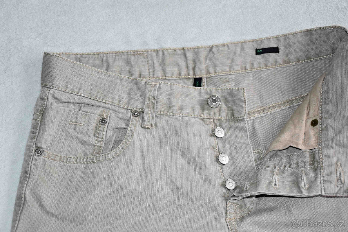 Béžové slim kalhoty Benetton a zateplené Betty Barclay S - 6