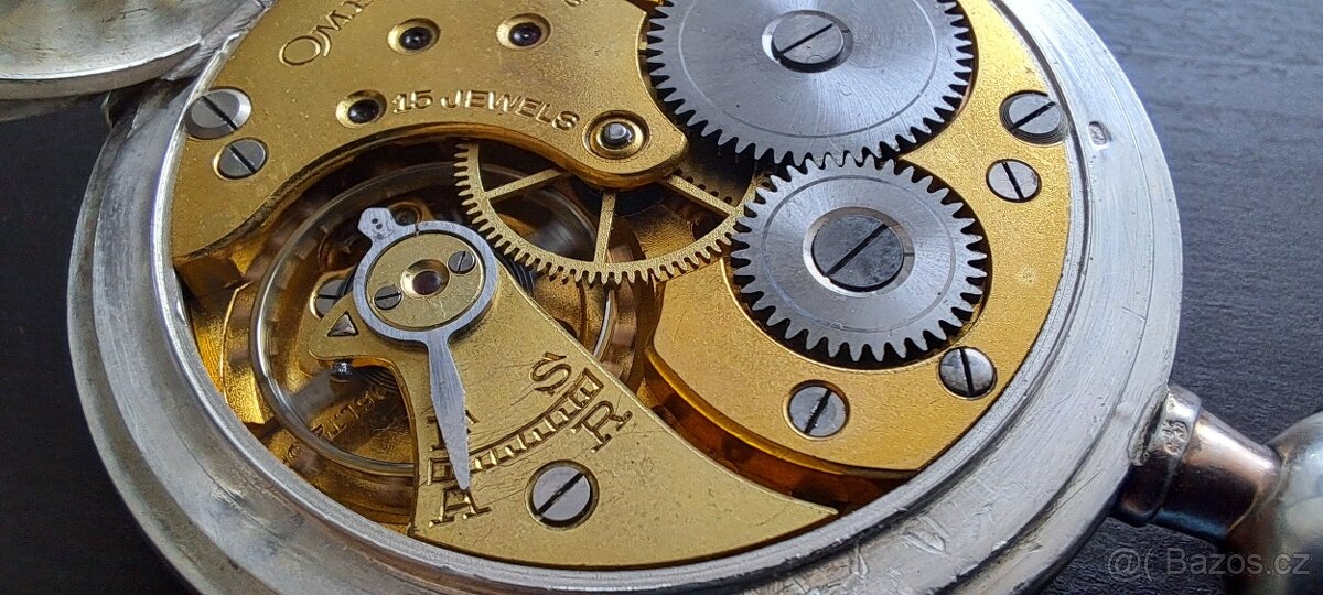 Stříbrné kapesní hodinky Omega cal. 40.6 L - 6