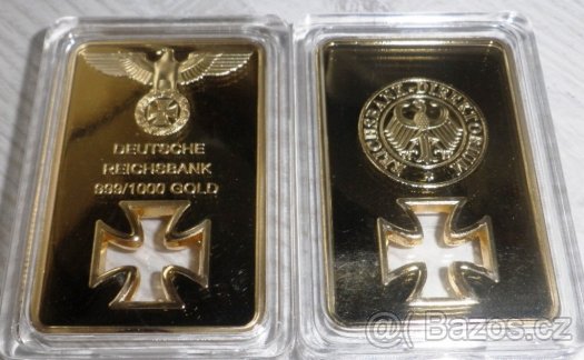 Zednářské, německé, kanadské, čínské zlaté cihličky. Sbírka - 6