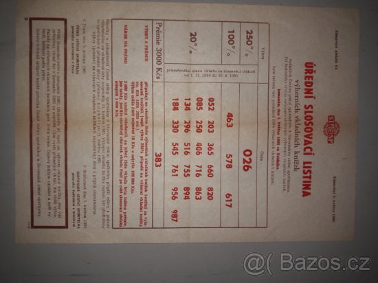 Úřední slosovací listina Spořitelny - 6