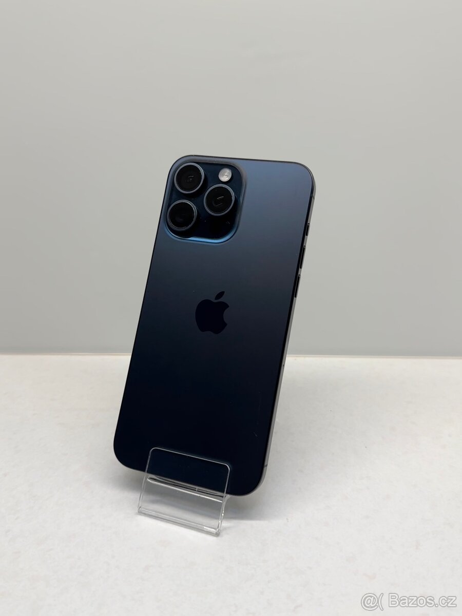 ZÁNOVNÍ APPLE IPHONE 15 PRO MAX 256GB-MODRÝ,100% BATERIE - 6