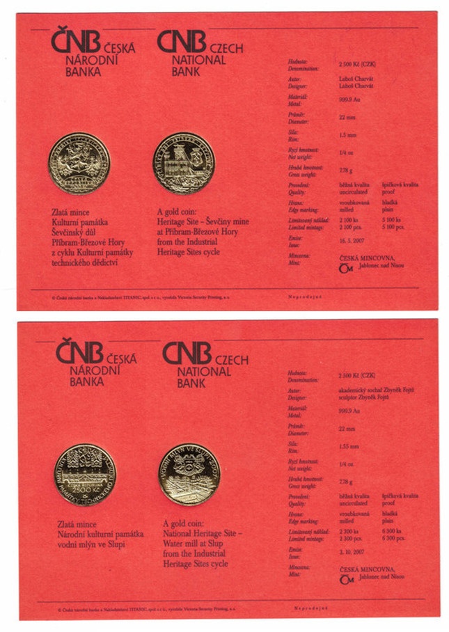Kompletní sada KULTURNÍ PAMÁTKY, Proof - 6