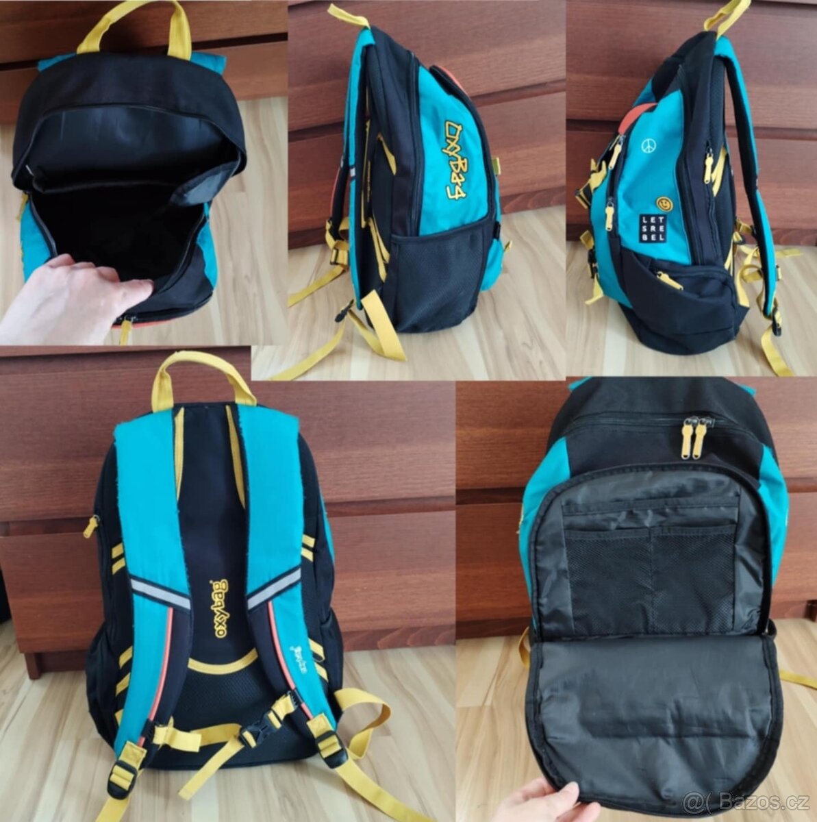 Školní batoh, školní potřeby, knihy, lahve, časopisy - 6