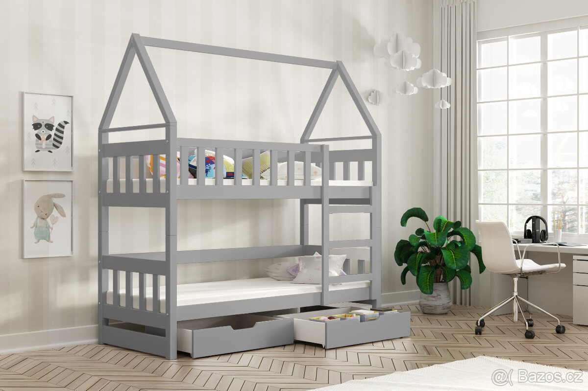 Dětská patrová postel Domeček - 6
