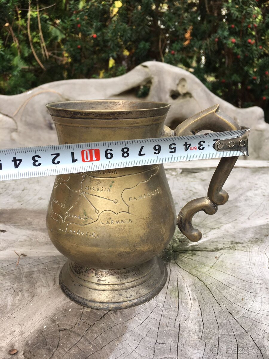 Džbán Cyprus mosaz s mapou - 6