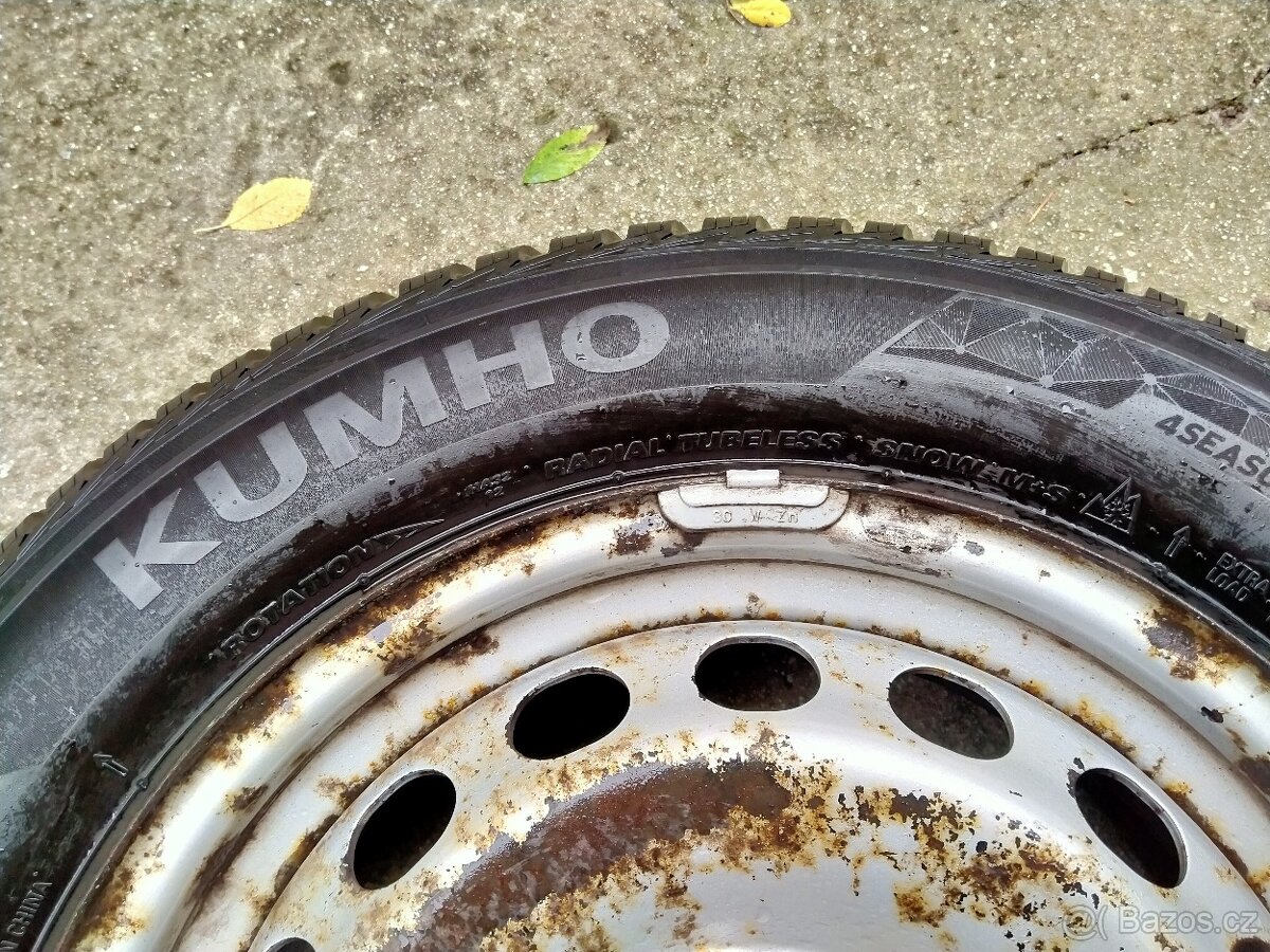 Ocelová kola 6J x 15, 5x112,ET 47, celoroční pneu 195/65 R15 - 6