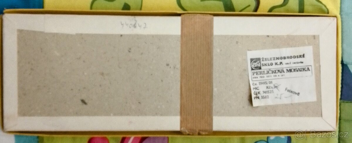 RETRO PERLIČKOVÁ MOZAIKA cca r. 1980 ŽELEZNOBRODSKÉ SKLO - 6