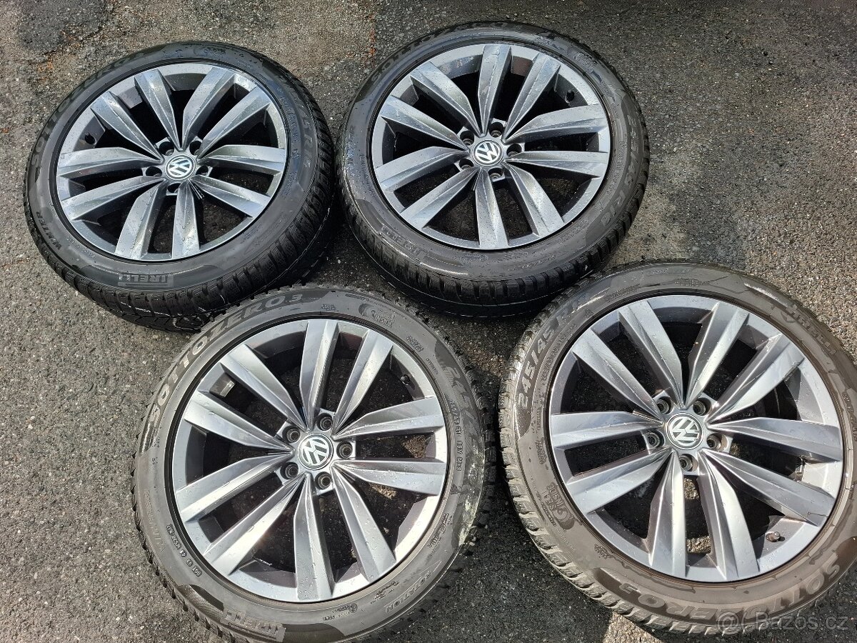 Alu kola 18" VW Almere 5x112 zimni pneu 245/45R18 - 6