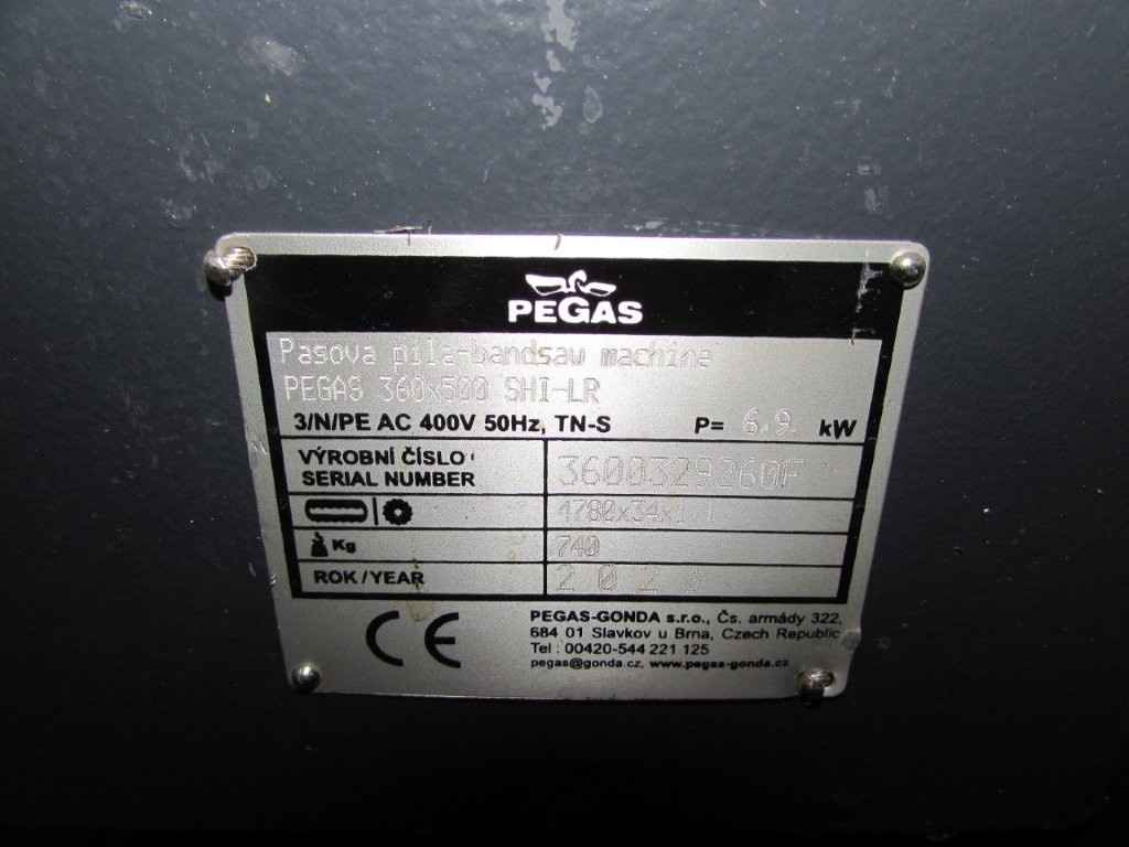 Píla Poloautomatická pásová Pegas Gonda 360x500SHI - 6
