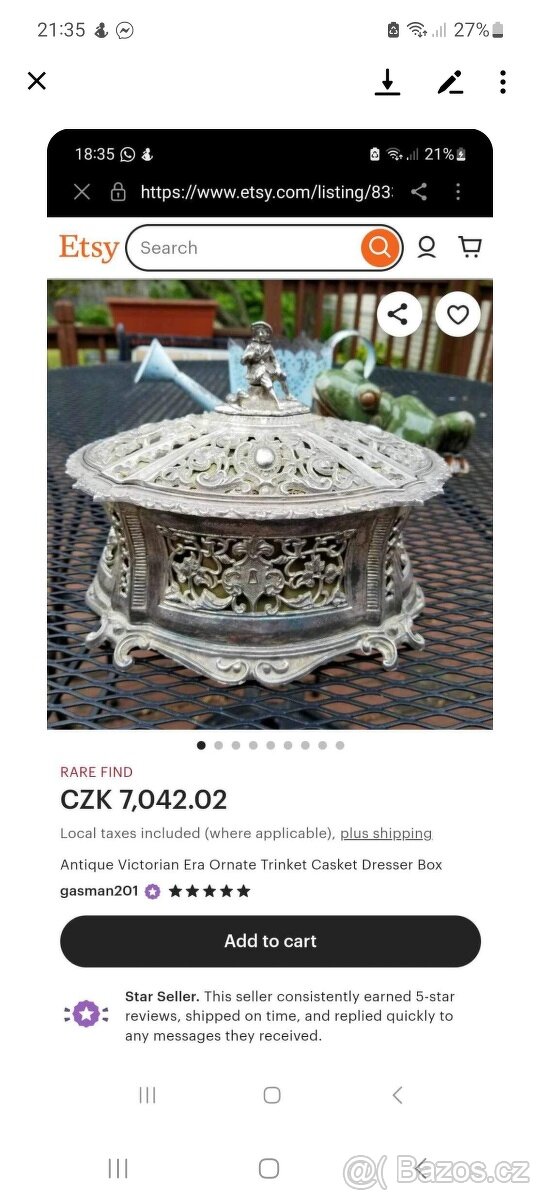 Stará cínová šperkovnice - 6