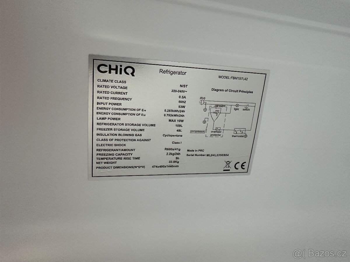 Lednice CHiQ černá - 6