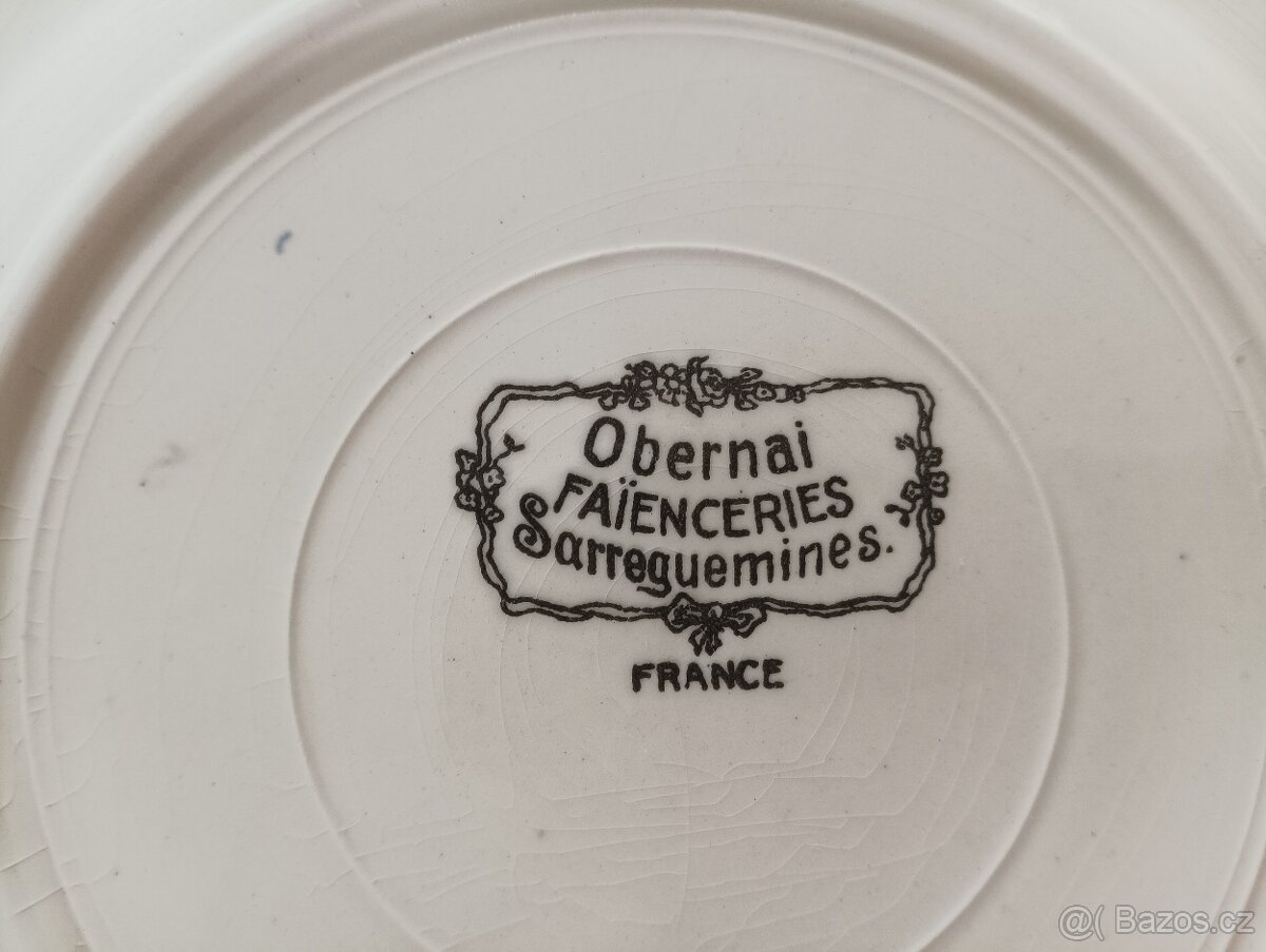 VINTAGE FAJÁNS TALÍŘ SARREGUEMINES HENRI LOUX FRANCIE - 6