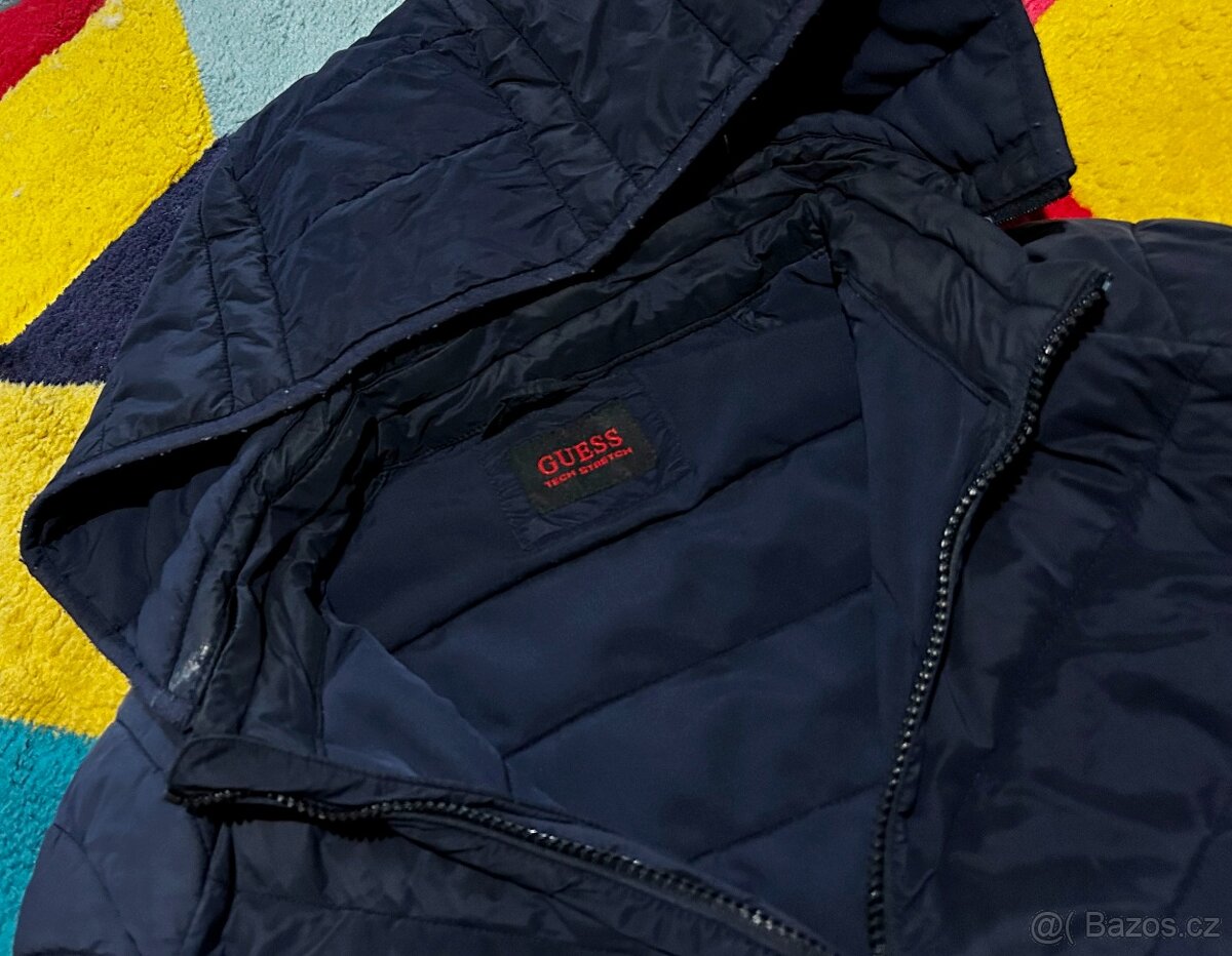 GUESS PADDED PÁNSKÁ NAVY STYLOVÁ SLIM BUNDA-L - 6