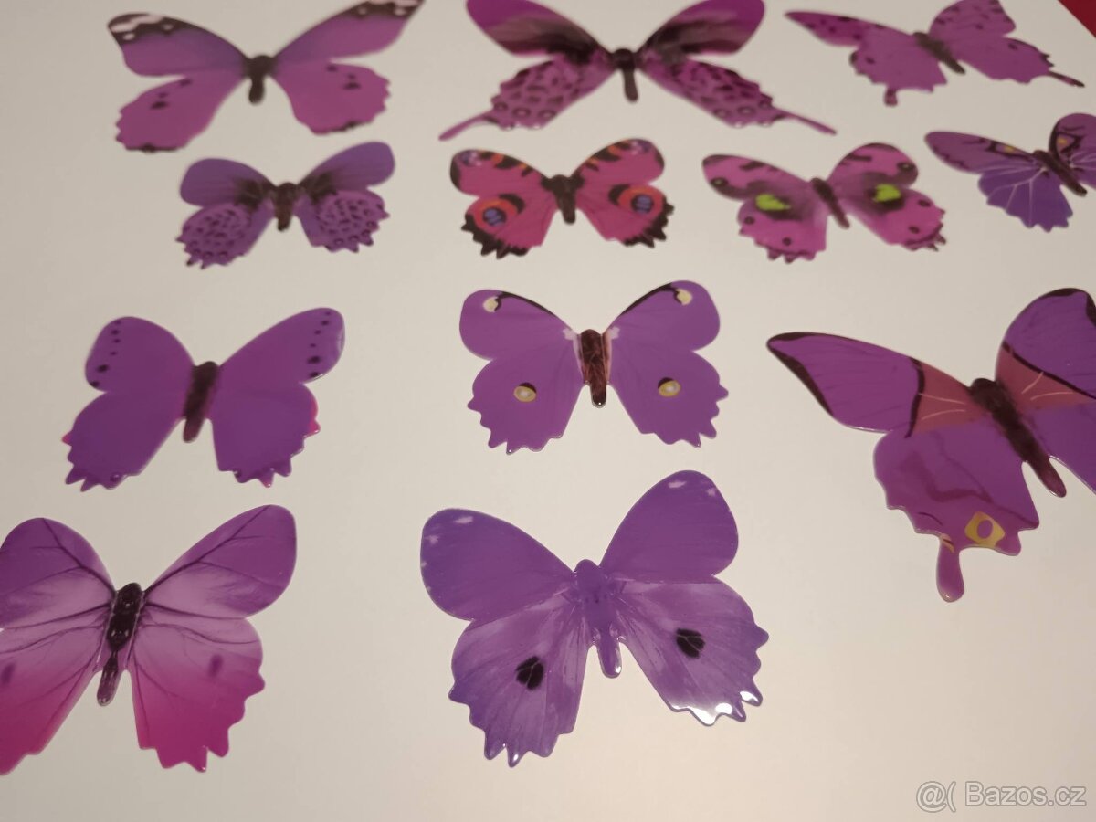 Interiérové samolepky Motýlci - fialové - 6