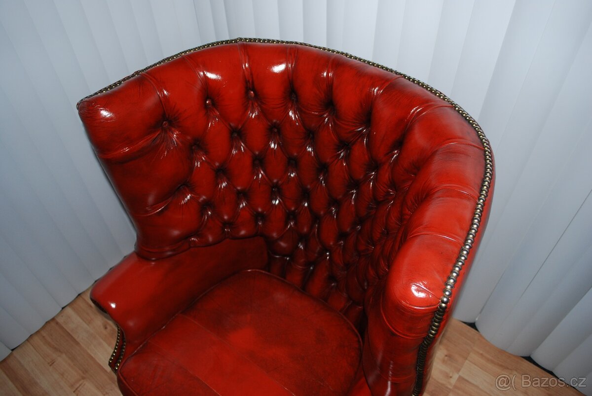 CHESTERFIELD BARREL BACK CHAIR - 6
