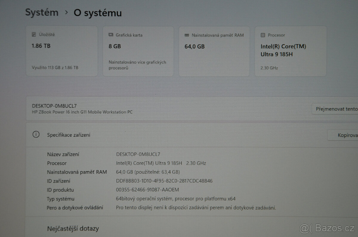 ZBook Power 16" G11 i9/64GB/SSD 2TB/RTX2000 8GB - 6