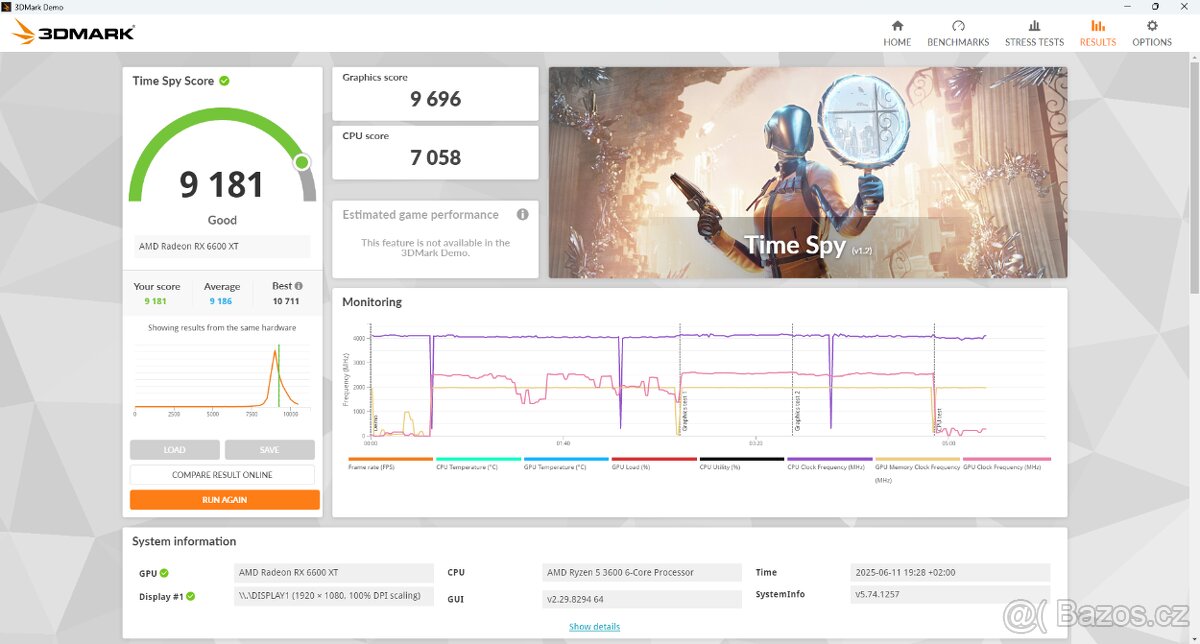 Herní PC s Ryzen 3600, RX 6600XT a 23" 1080p monitorem - 6