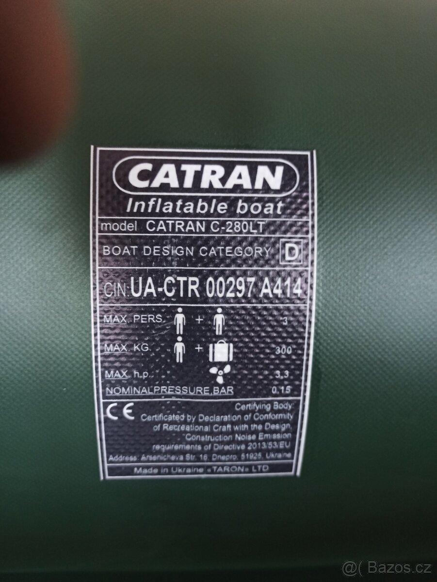 Nafukovací člun Catran C280LT, NOVÝ. - 6