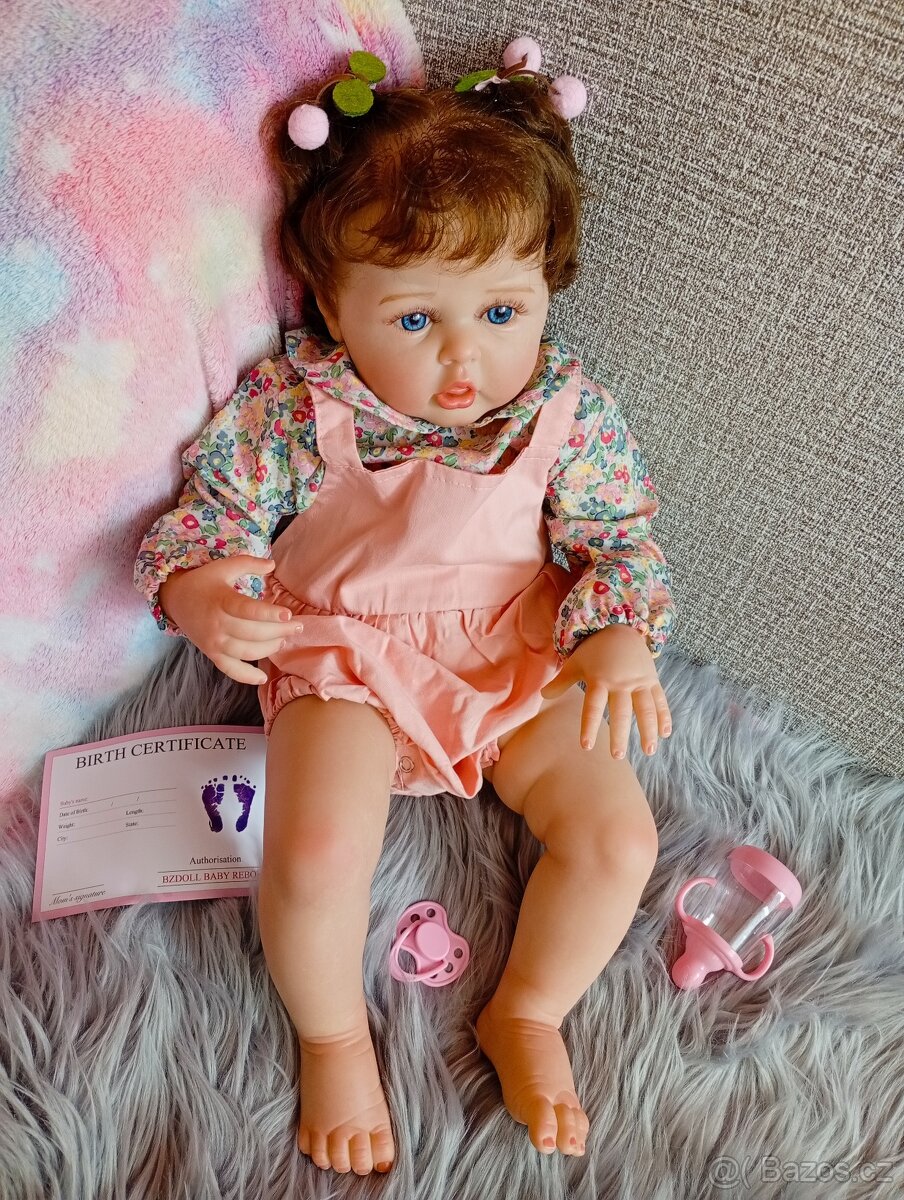 Realistická Reborn panenka holčička 60 cm - 6
