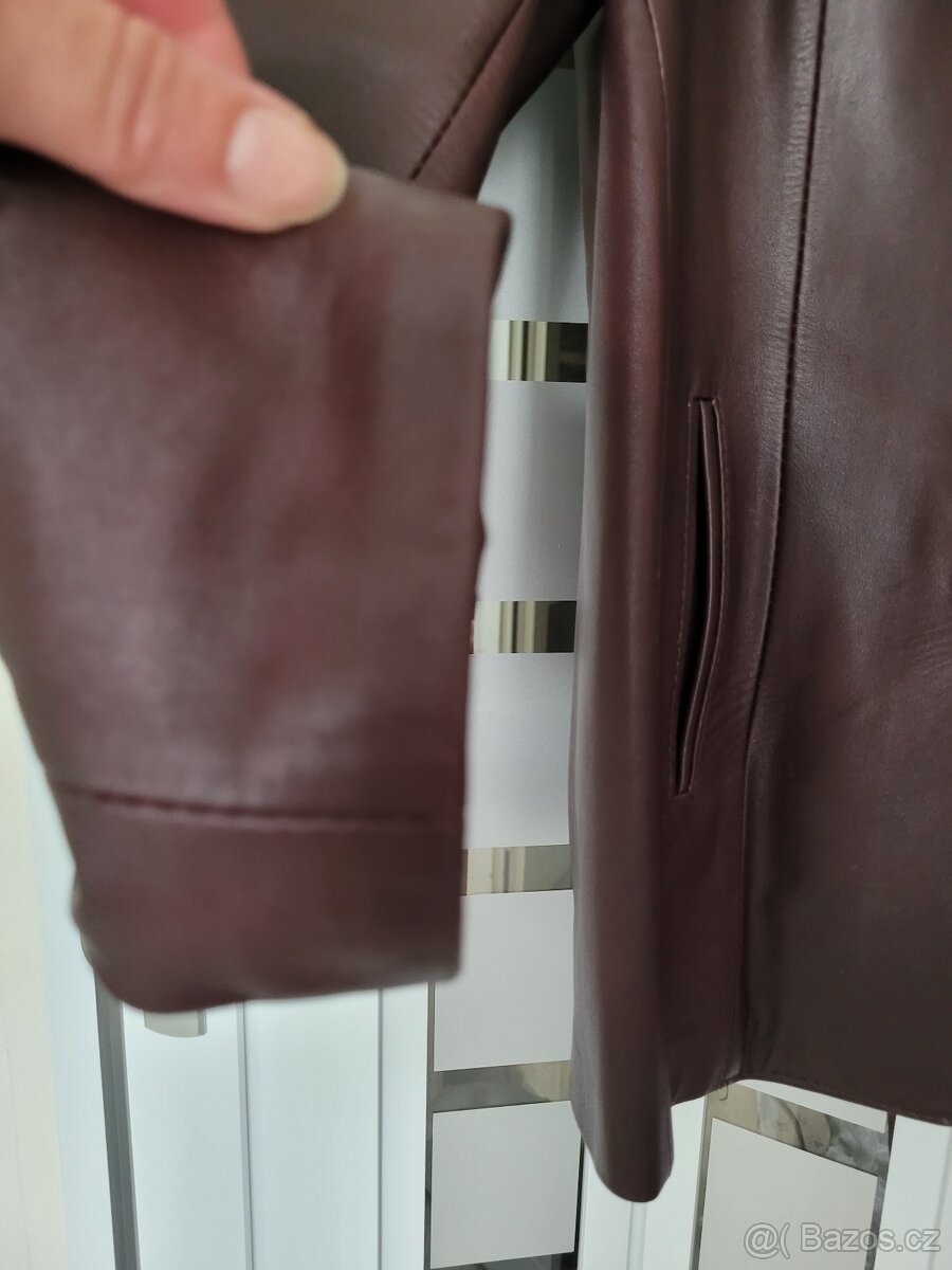 Kožená bunda M (38/40) vínová - 6