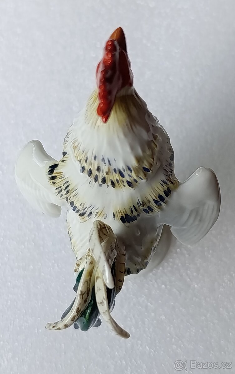 Porcelánová soška kohout Meissen - 6