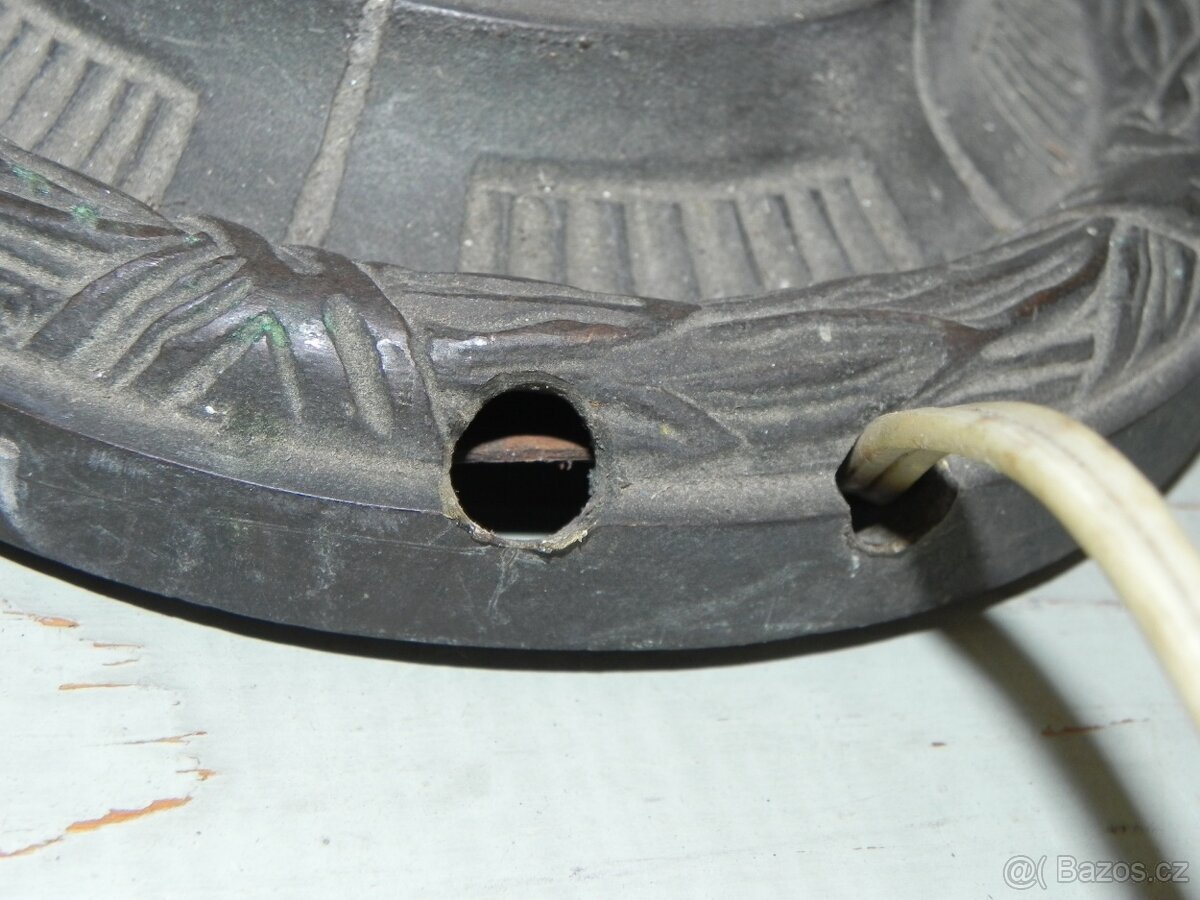 Stará secesní mosazná nástěnná lampa - 6