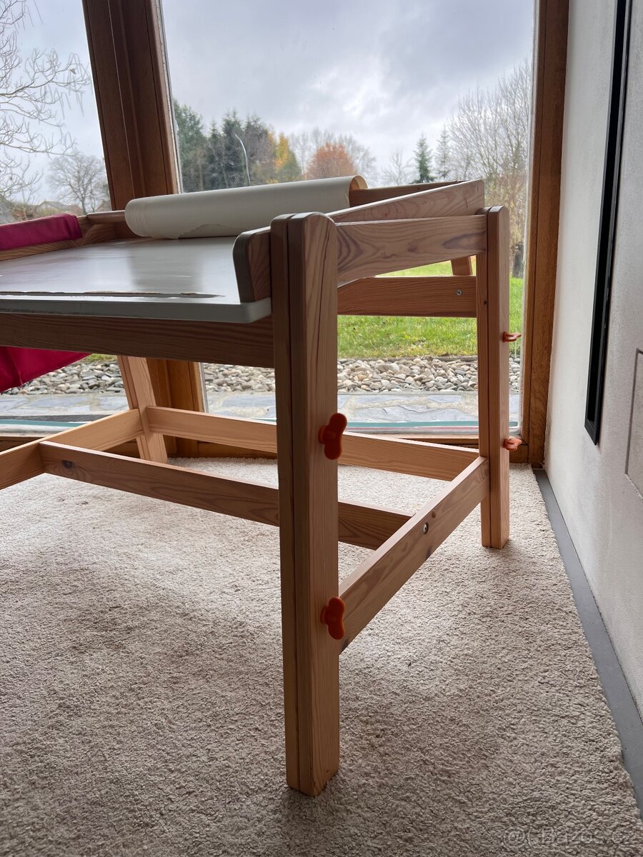 Dětský dřevěný stolek nastavitelný IKEA FLISAT - 6