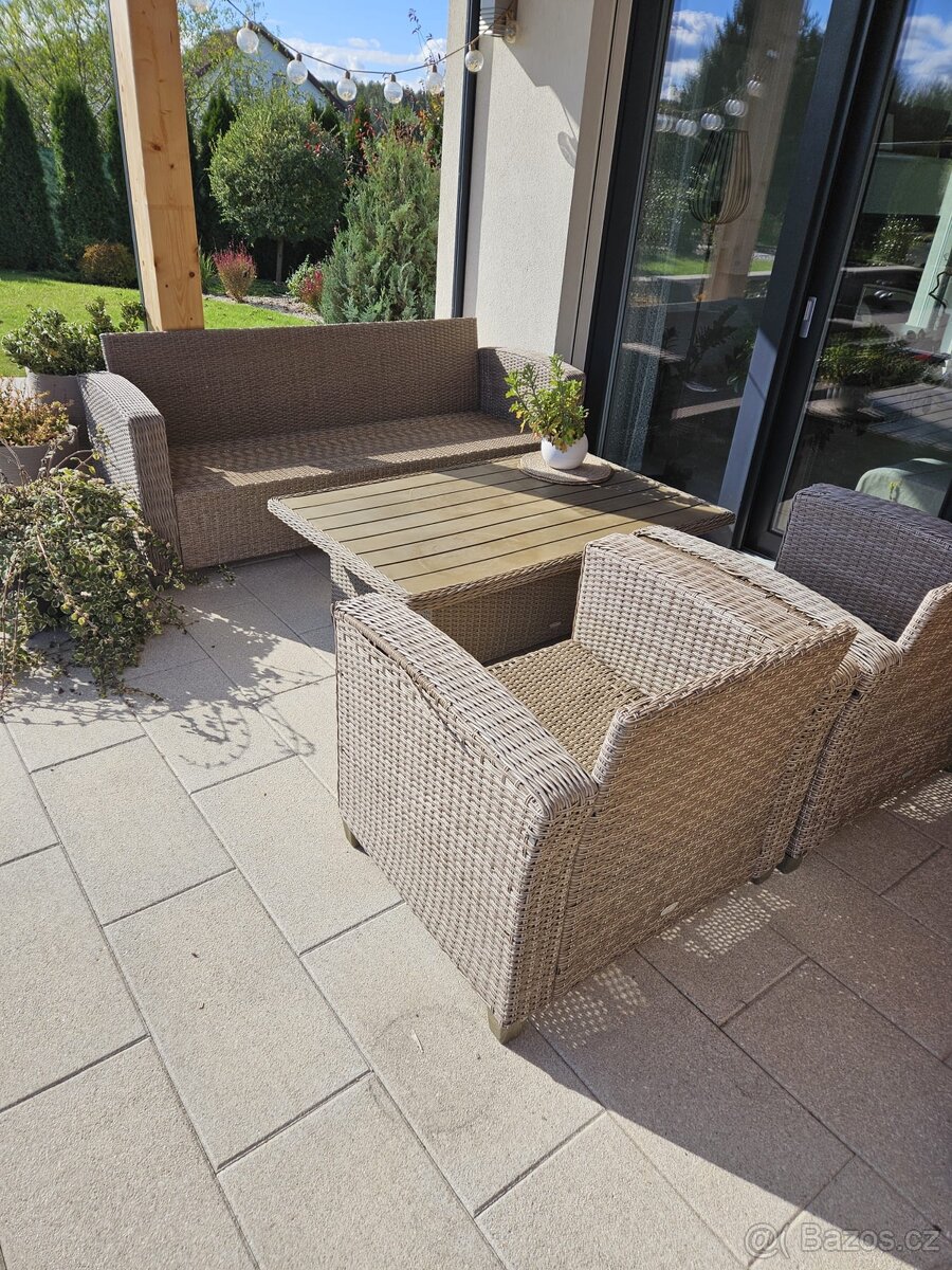 Ratanova sedací souprava s polstry - 6