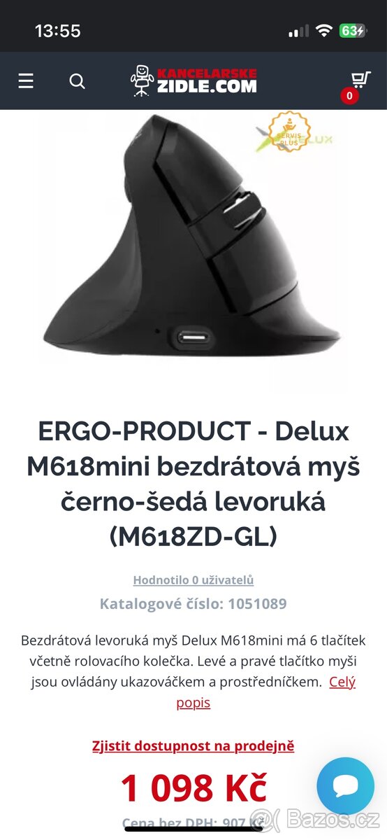 DeluxM618ZD myš pro leváky - 6