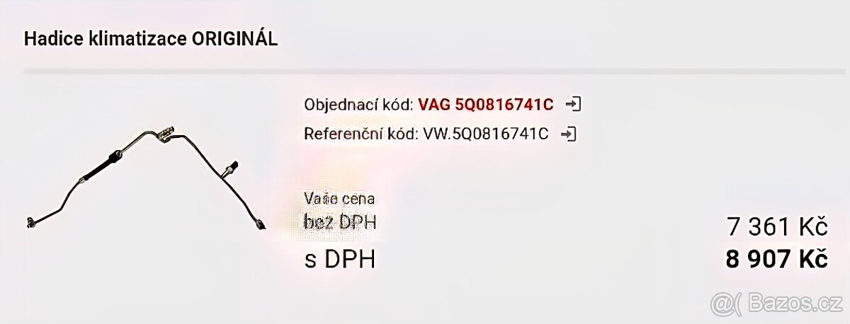 Hadice trubka klimatizace Golf 7 VII 5Q0816741C - 6