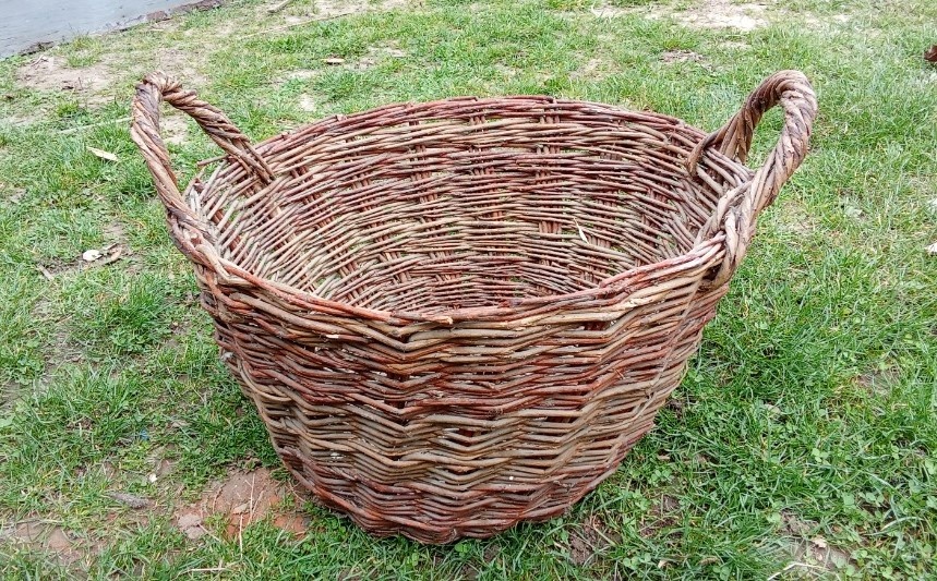 Starý velký proutěný koš - 6