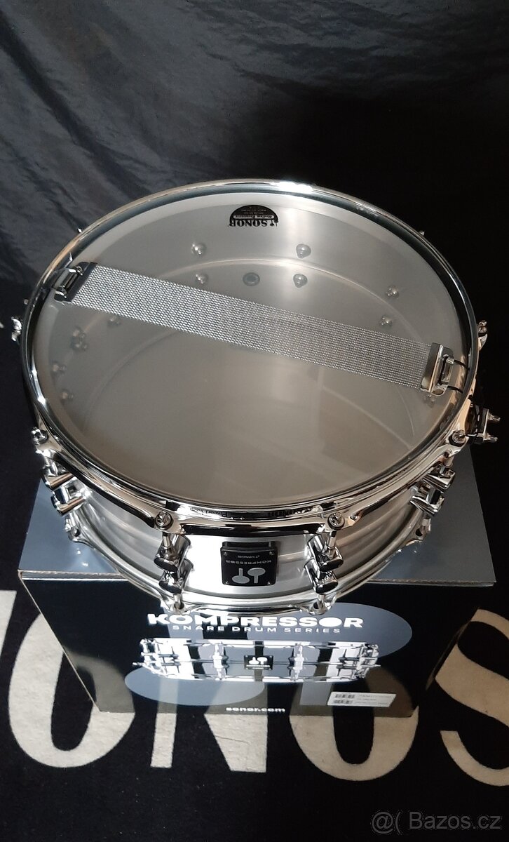 Prodám nový snare Sonor Kompressor- Aluminium, 14"x6,5 - 6