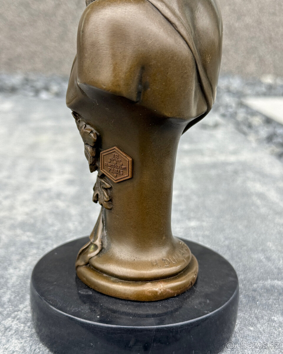 Bronzová busta Bacchus socha boha vína antická luxus dekor - 6