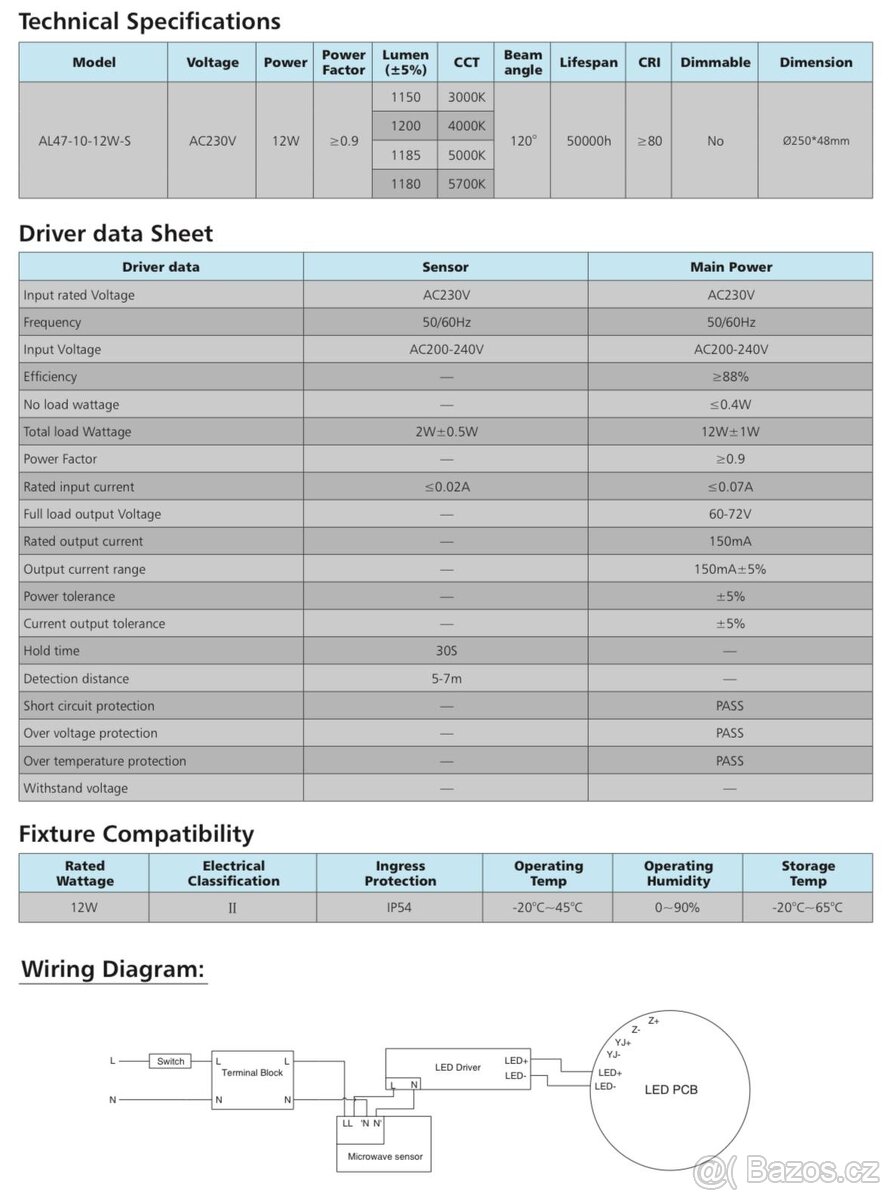 NOVÁ kvalitní LED svítidla s mikrovlnným čidlem pohybu - 6