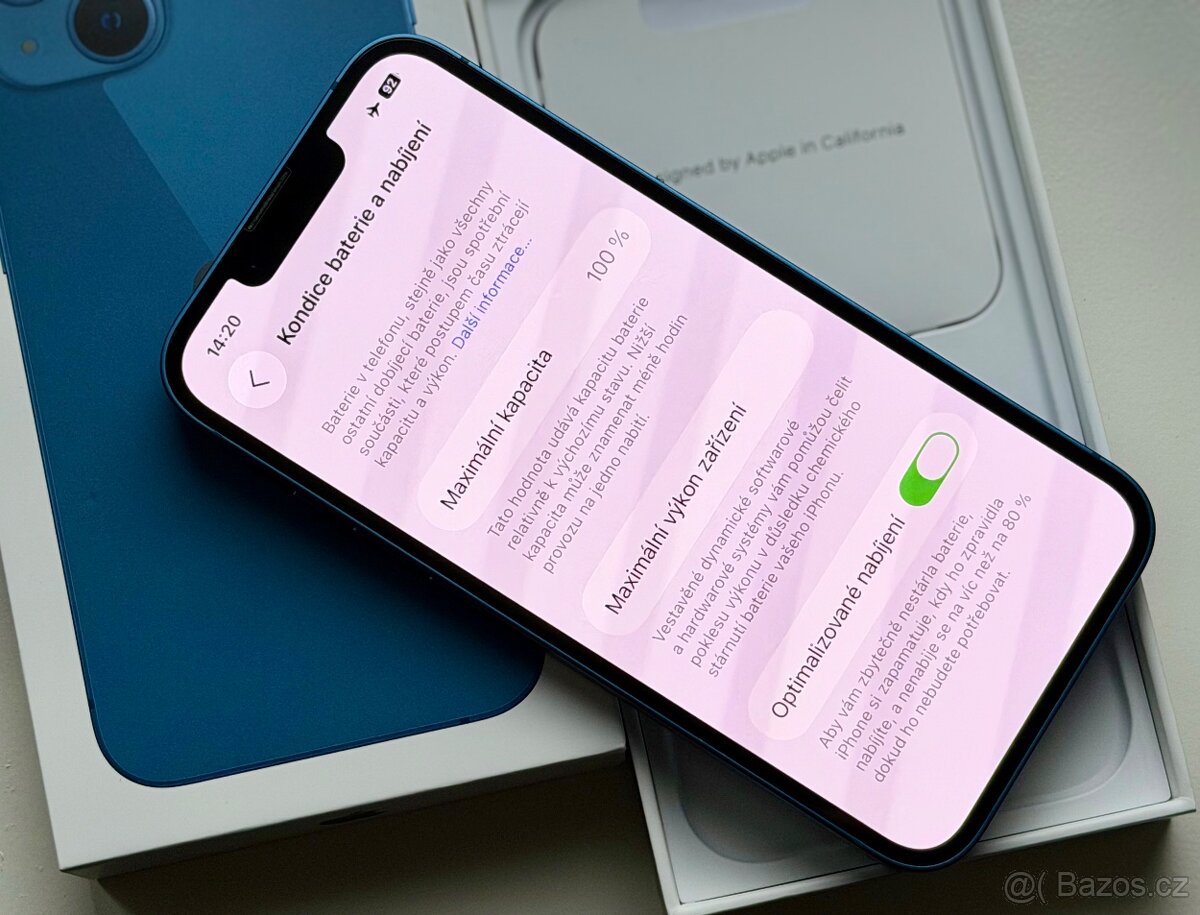 iPhone 13 Blue BATERIE 100% TOP - 6