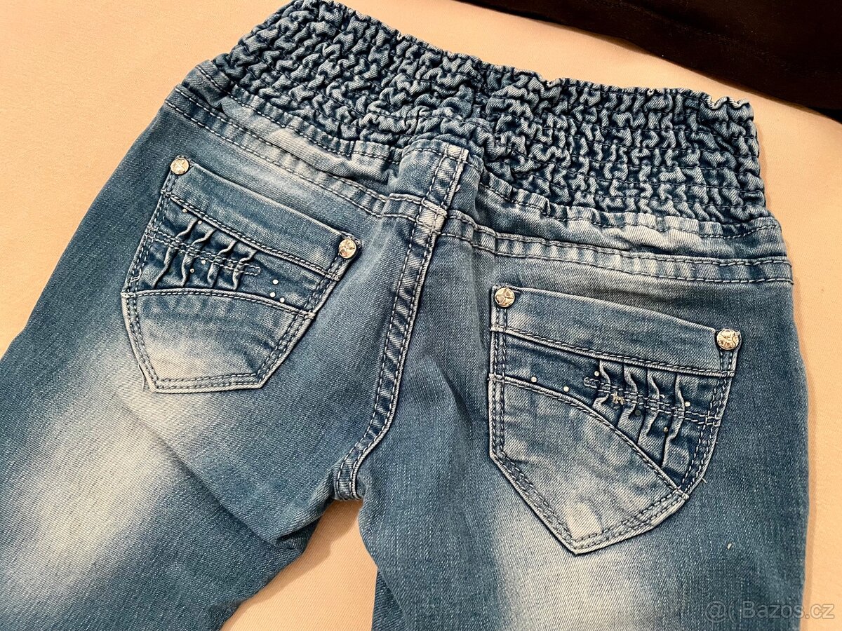 Dívčí džíny s ozdobnými kamínky vel. 128 - 6