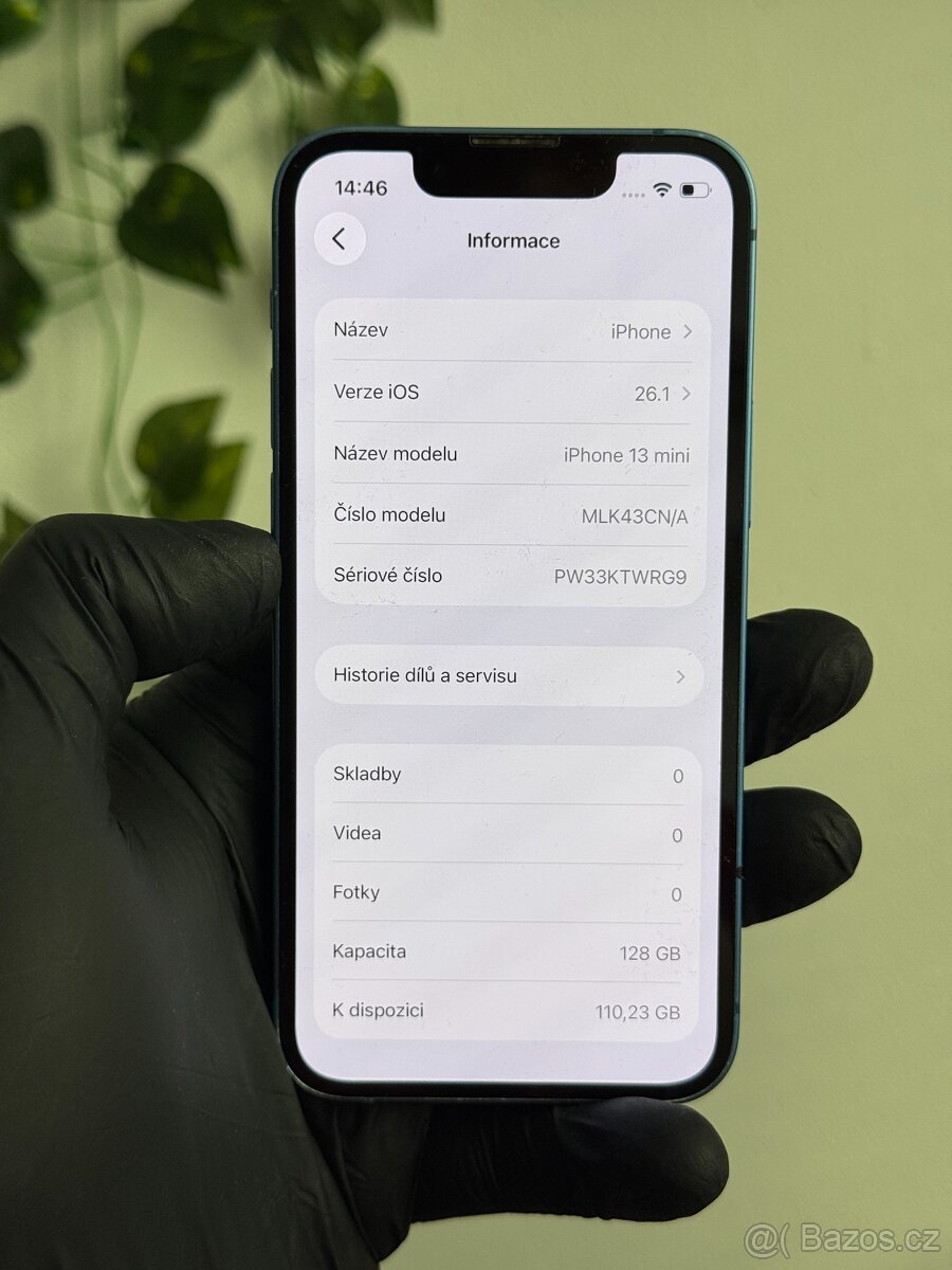 iPhone 13 mini 128GB modrý - 100% baterie - 6