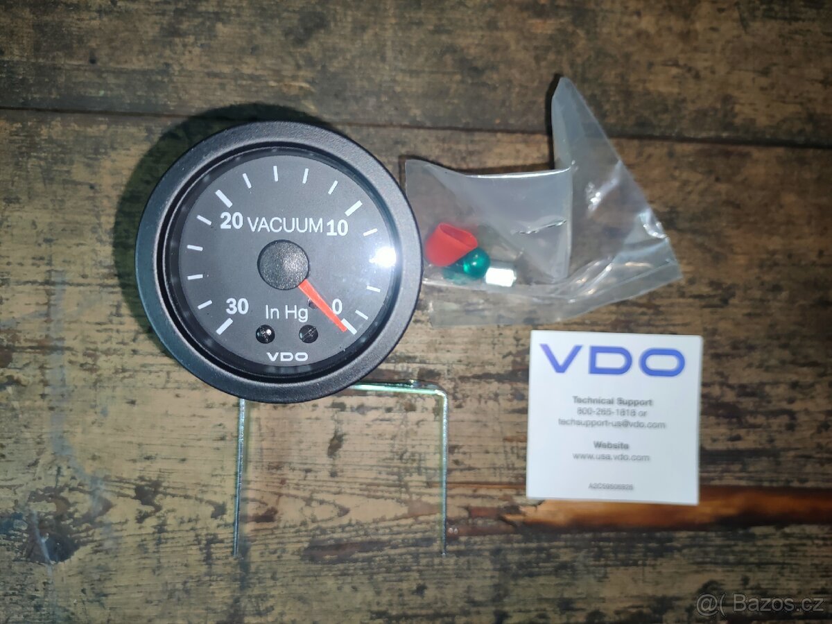 Nový VDO Vacuum meter 52mm - měřič podtlaku v sání - 6