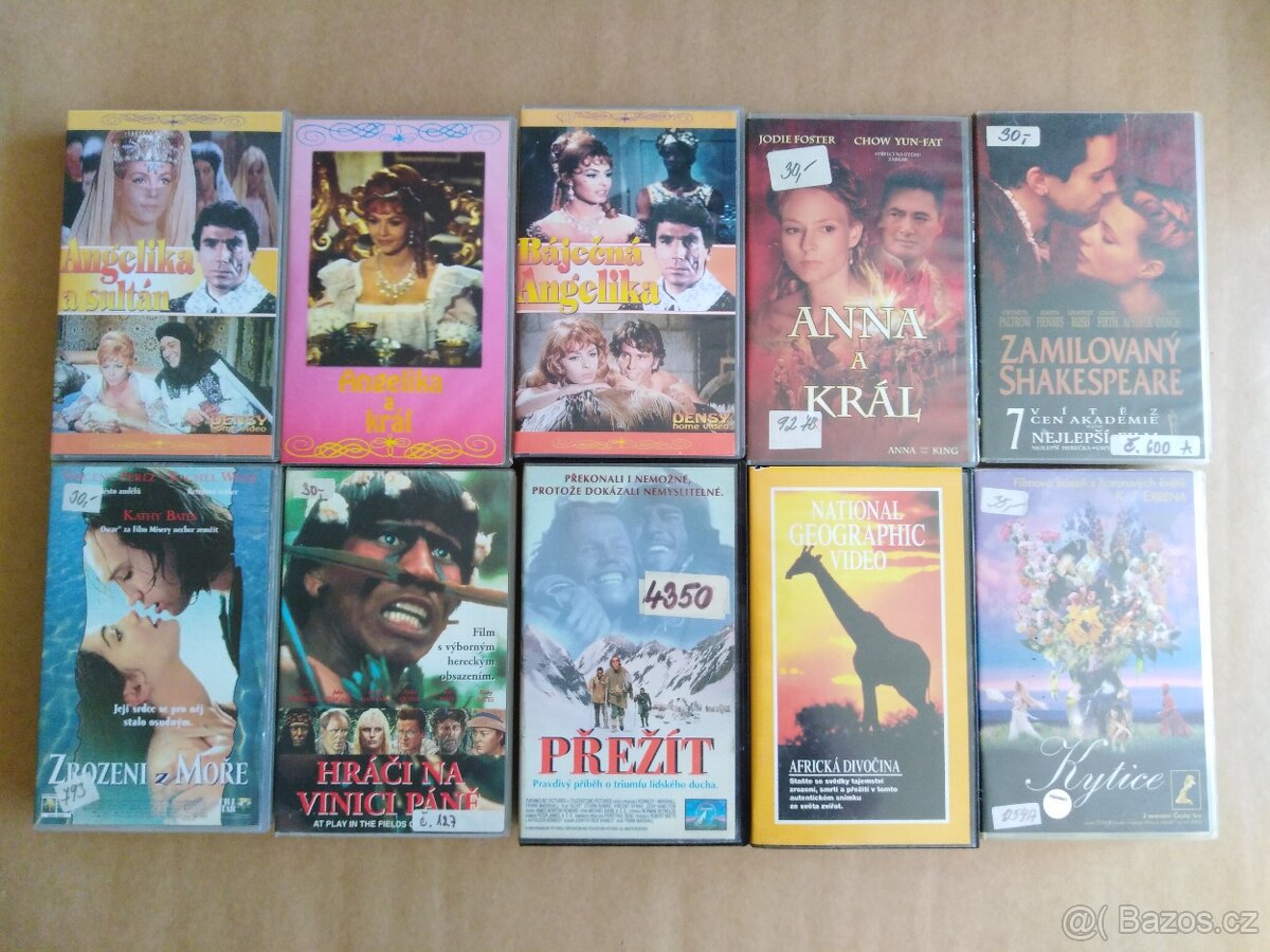 VHS kazety s bývalé videopůjčovny - 1 kus=50Kč - 6