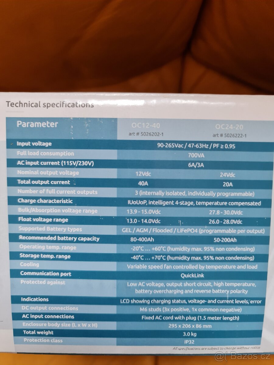 Programovatelná nabíječka Omnicharge2 - OC2 12-40 - 6