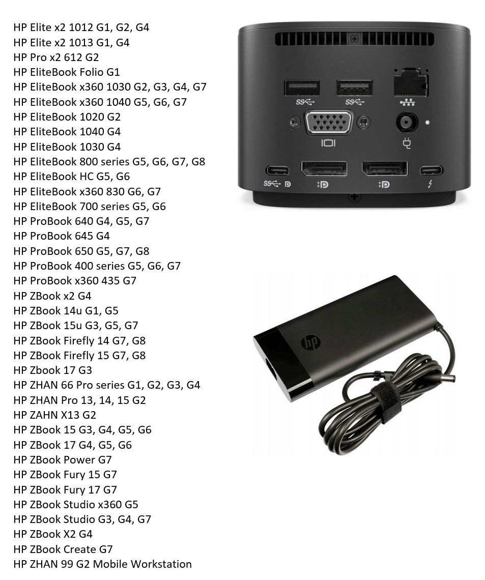 HP Thunderbolt Dock G2 230W USB 3.0 USB-C 3.2, DisplayPort - 6