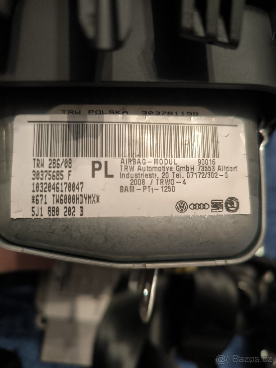 Sada airbag Škoda fabia 2 , 5J předfacelift, Roomster - 6