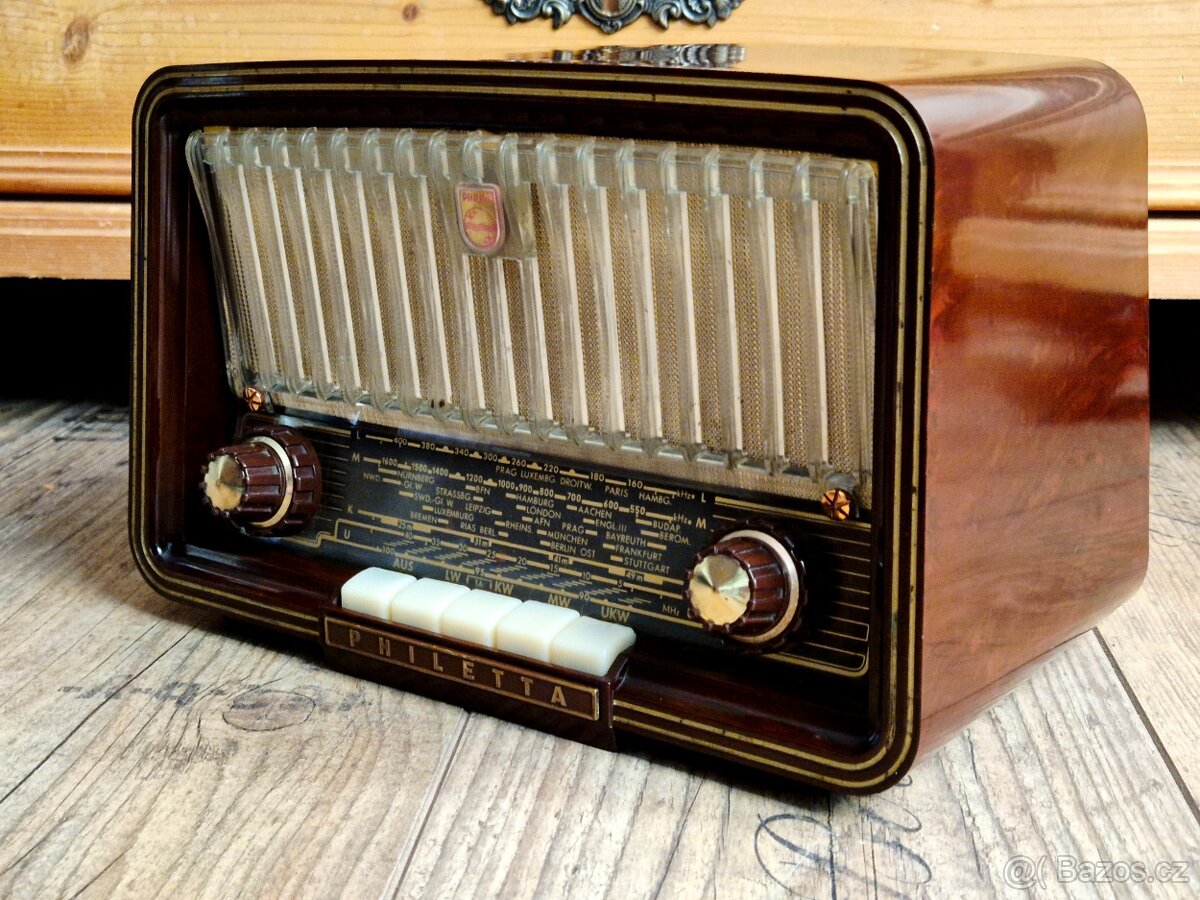 Staré rádio Philips Philetta B2D93U, 1959-60 - 6